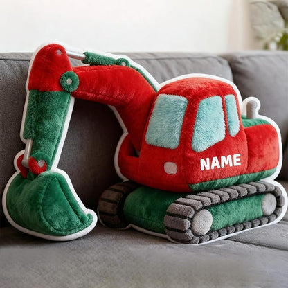 Custom Excavator Shaped Pillow Personalized Double-Sided Printed Cute Pillow Customized Christmas Party Commemorative Gift Sofa Decorative for Boys and Girls 8-32in