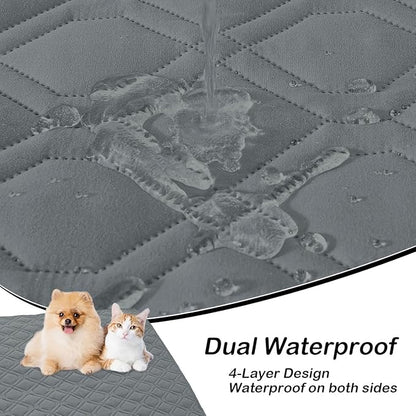 hyha Waterproof Dog Bed Blanket, Soft Pet Blankets, Waterproof Couch Cover for Dogs, Reversible Sofa Covers Washable for Furniture (40x80 Inch, Dark Grey/Dark Grey)