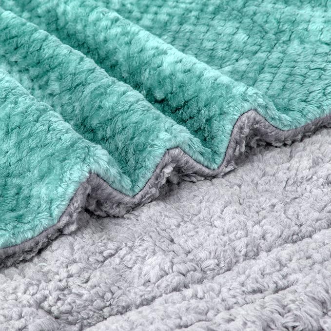 Fuzzy Blanket or Fluffy Blanket for Baby Girl or boy, Soft Warm Cozy Coral Fleece Toddler, Infant or Newborn Receiving Blanket for Crib, Stroller, Travel, Outdoor (24" x 32", DG-Blue Bell)