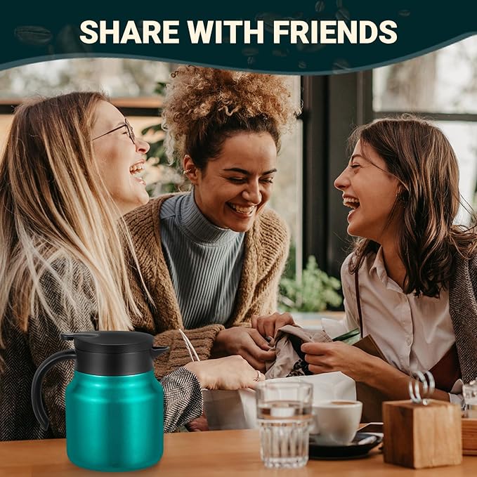 27Oz Thermal Coffee Carafes For Keeping Hot/Cold, Stainless Steel Coffee Carafe, Dustproof Insulated Water Carafe for Party/Home,Agave Teal