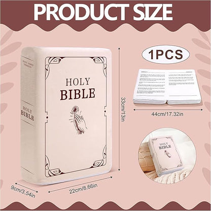 Holy Bible Pillow，Christian Gifts，Bible Plush，Cozy Faith Bible Pillow, Decoration for Bedrooms, Living Rooms (Pink)