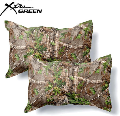 Northwest Realtree King Size 1 Comforter and 2 Sham Set, All Seasons, Men and Women Soft Cabin Bedding, Xtra Green Camo