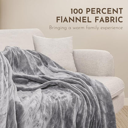 Electric Heated Blanket 72"x84" Full Size Flannel Heated Blanket, Cozy & Warm for All Night, 4 Heat Settings & 10 Hours Auto Off, Machine Washable,Light Grey