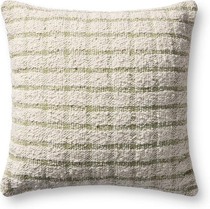 Loloi Magnolia Home by Joanna Gaines Erin Collection PMH0073 Ivory/Green 22'' x 22'' Cover Only Pillow