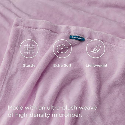 Bedsure GentleSoft Fleece Throw Blanket for Couch Lilac - Lightweight Plush Fuzzy Cozy Soft Blankets and Throws for Sofa, 50x60 inches