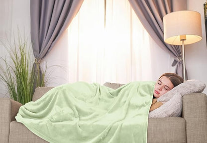 Utopia Bedding Fleece Blanket Twin Size Sage Green 300GSM Luxury Anti-Static Fuzzy Soft Microfiber Bed Blanket (60x80 Inch)