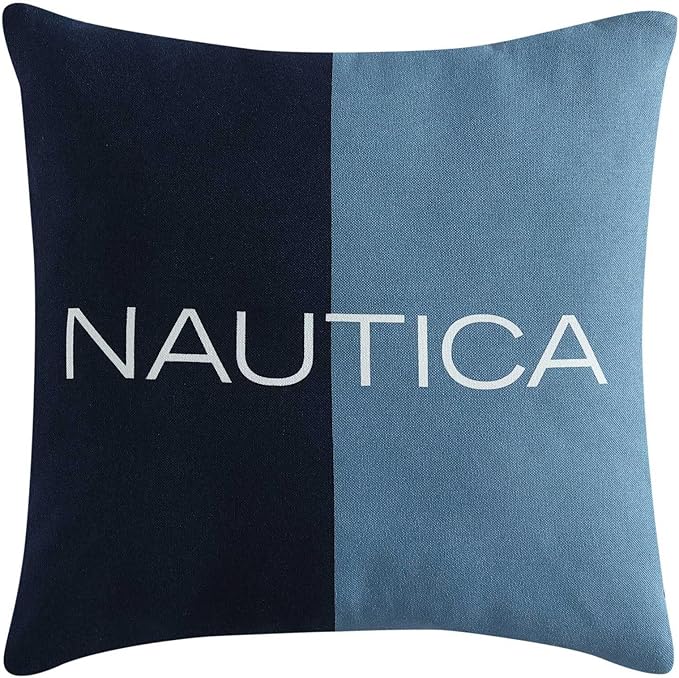 Nautica - King Comforter Set, Soft Woven Bedding with a Lightweight for Year Round Comfort, 5 Piece Bed Set with Matching Pillowcases & Bonus Throw Pillows (Elliot Blue)