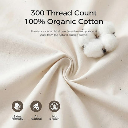puredown® Goose Feathers and Down Pillows, 100% Organic Cotton Cover, Gusseted Pillow for Sleeping Hotel Collection Bed Pillows, Queen, Set of 2