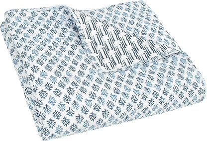 Levtex Home - Aditya - Throw - Medallion - Blue Navy and White - Quilted Throw (50x60in.) - Cotton