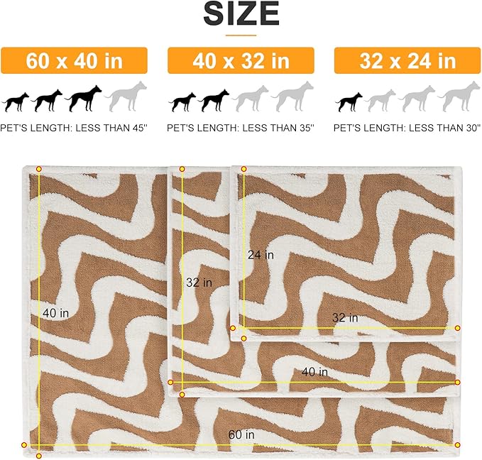 BEAUTYZOO Waterproof Dog Blankets for Small Dogs Washable- Reversable Dog Blanket for Furniture, Sofa, Couch, Crate, Car- Soft Sherpa Dog Throw Plush Pet Bed Blanket Cat Puppy Kitten, 24"x32" Brown