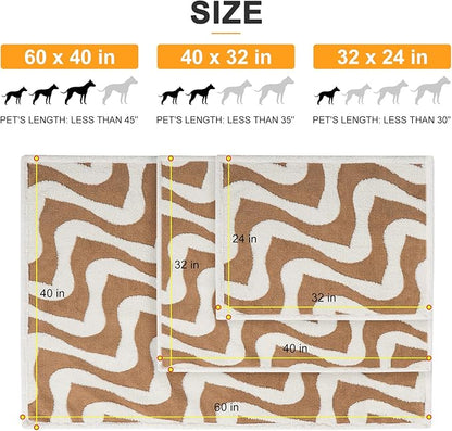 BEAUTYZOO Waterproof Dog Blankets for Small Dogs Washable- Reversable Dog Blanket for Furniture, Sofa, Couch, Crate, Car- Soft Sherpa Dog Throw Plush Pet Bed Blanket Cat Puppy Kitten, 24"x32" Brown
