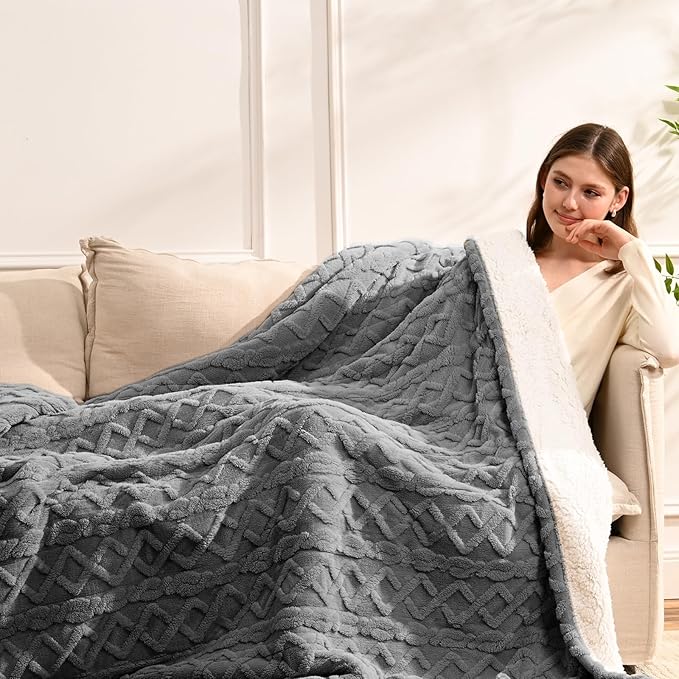 Heated Throw Blanket 50"x60" with 9 Heating Levels & 1-10 Hours Auto Off, Electric Blanket with ETL & FCC Certification, Washable for Home, Office, Bed, Grey