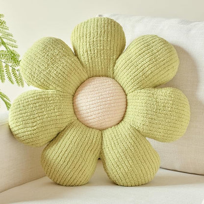 Xuyier Flower Shaped Throw Pillow,Soft Daisy Pillow with Decorative Pillows for Bed Couch Chair Floor, Flower Plush Pillows for Living Room Bed Room Seat Cushion(19.6" Sage Green)