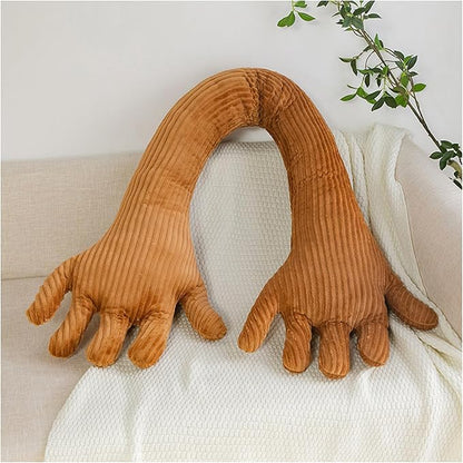 Cute Palm Pillow Simulation Palm Plush Pillow Soft Sofa Bed Pillow Funny Bedroom Decoration Office Chair Cushion (31.4in, Brown)