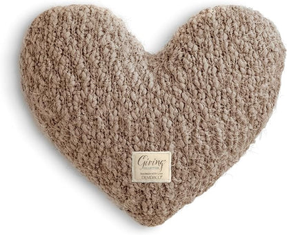 DEMDACO Camel Brown Giving Heart 11 x 10 Plush Polyester Decorative Throw Pillow