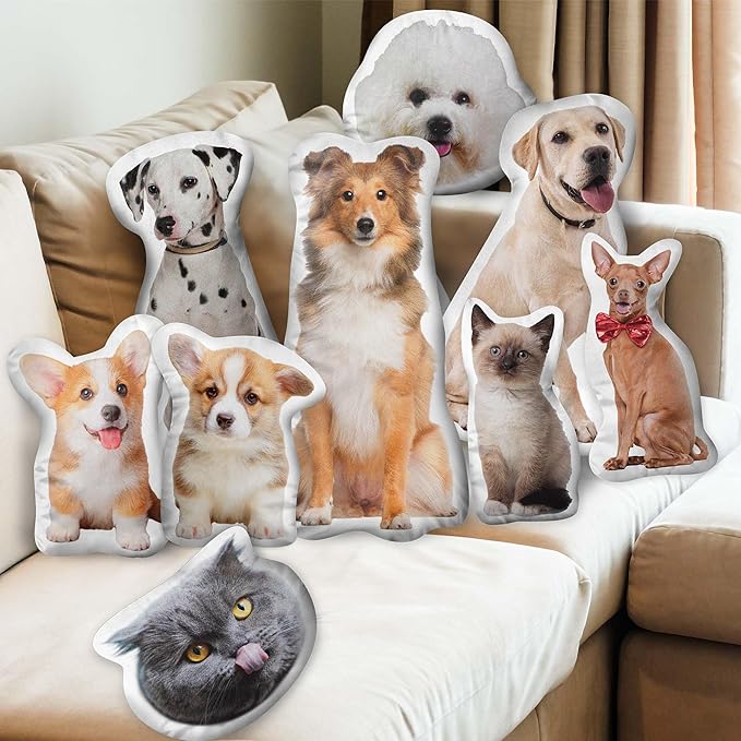 Easycosy Custom Photo Pillow, Personalized Pet Pillow Shaped Like Your Dog Cat, Customized Stuffed Animal Picture Pillowcase, Birthday Funny Gag Gifts for Her Him Pet Lovers(20 Inch)