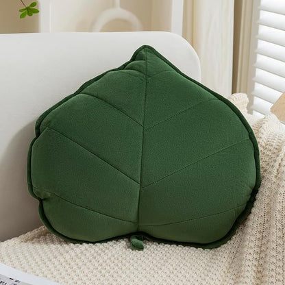 Leaf Throw Pillows Cute Novelty Plant Plush Cushion Backrest Pillow Home Decoration for Car, Bedroom, Sofa, Couch, Living Room, 19.7in/50CM