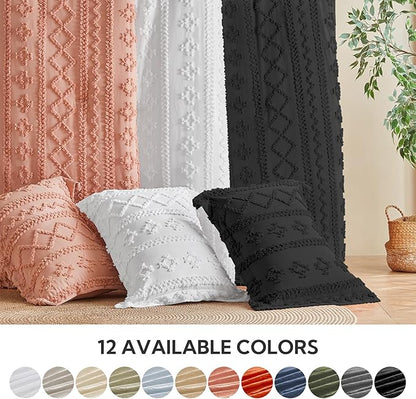 MR&HM Queen Comforter Set Coral Pink, 7 Pieces Tufted Boho Beddding Sets, Farmhouse Style Bed in a Bag with 1 Comforter, 2 Pillow Shams, 2 Pillowcases, 1 Flat Sheet, 1 Fitted Sheet for All Seasons