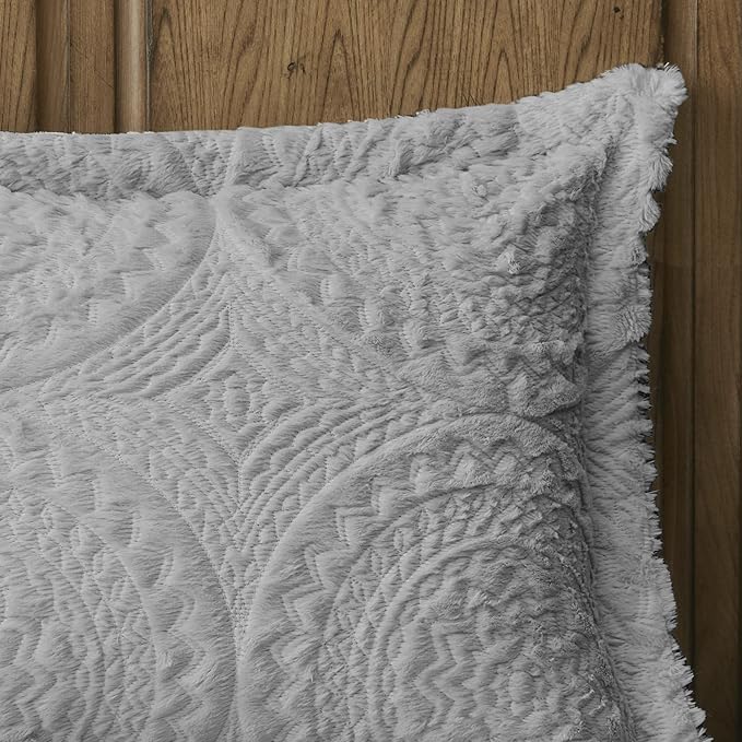 Madison Park Arya Modern All Season Down Alternative Bedding Set with Matching-Sham, Full/Queen, Grey