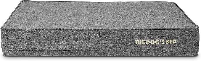 The Dog’s Bed Orthopedic Memory Foam Dog Bed Mattress, Linen Fabric, Grey Linen, L, 6-Inch