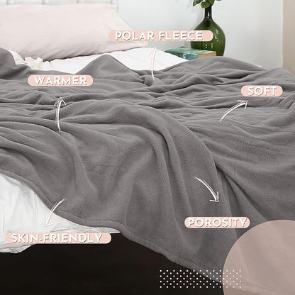Electric Heated Blanket 84"x90" Queen Size Microplush Cover Blanket 4 Heat Settings & 10 Hours Auto Off, Cozy & Breathable, Warm All Night, Light Grey