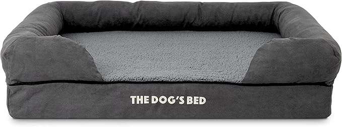The Dog’s Bed Replacement Outer Cover, Plush Fabric, Grey, Large