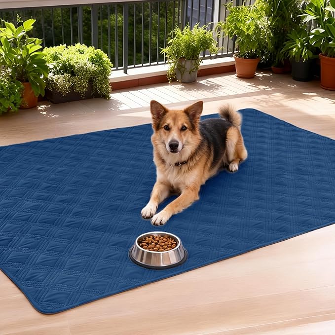 hyha Waterproof Dog Blanket, Reversible Pet Bed Blanket, Soft Sofa Couch Cover for Dogs Washable, Waterproof Pet Couch Covers for Sofa Puppy Cats Furniture Protector(82"x120", Navy Blue/Blue)