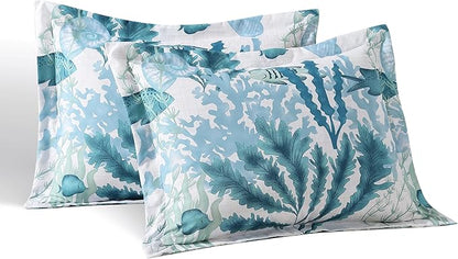 Caribbean Joe King 3-Piece Comforter Set, Tropical Coastal Beach Design Bedding, We Belong at Sea