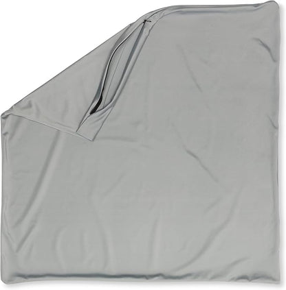 PILLOWY 24"x24" Throw Pillowcases (Cover Only) - 85/15 Nylon, Spandex - Luxurious, Silky, Stretchy & Soft - 1Pcs Solid Color - A Perfect Choice for Couch Chairs Sofa Bed Adult/Kids Bedroom, Light Grey