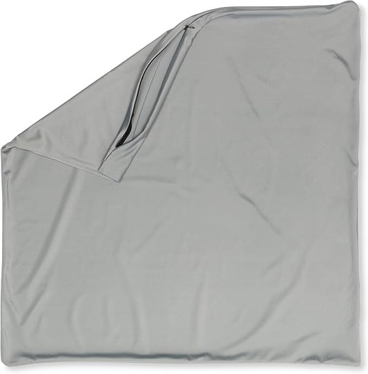 PILLOWY 24"x24" Throw Pillowcases (Cover Only) - 85/15 Nylon, Spandex - Luxurious, Silky, Stretchy & Soft - 1Pcs Solid Color - A Perfect Choice for Couch Chairs Sofa Bed Adult/Kids Bedroom, Light Grey