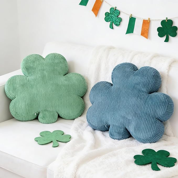 Cumule 2 Pcs St Patrick's Day Pillow Covers Green Lucky Shamrock Clover Pillow Cover for Irish St Patrick's Day Living Room Bedroom Decor Gifts