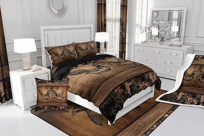 Erosebridal Rustic Farmhouse Bedding Comforter Sets Twin Tree Branches Camo Cabin Bedding Set Hunting Animal Mallard Duck Comforter Set for Boys Men Woodland Camouflage Wildlife Quilt Set