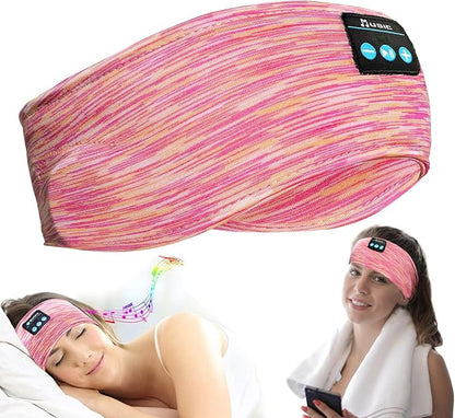 Bluetooth Headphones, Sleep Headphones Headband Wireless for Sleeping Side Sleepers - Adjustable Sleep Headphone, and Bluetooth Headbands for Women (Pink)