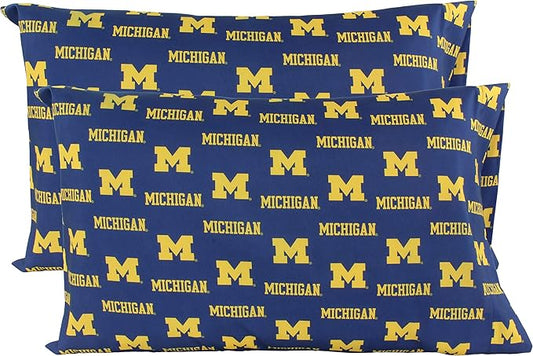 College Covers Everything Comfy Michigan Wolverines Pillowcase Pair, King, 20" x 40", Includes 2 King Pillowcases