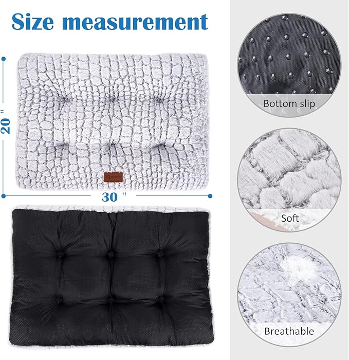 ULIGOTA Dog Bed Crate Pad Plush Dog Crate Mat for Small Medium Large Dogs Soft Dog Bed Anti Slip Fulffy Comfy Kennel Pad