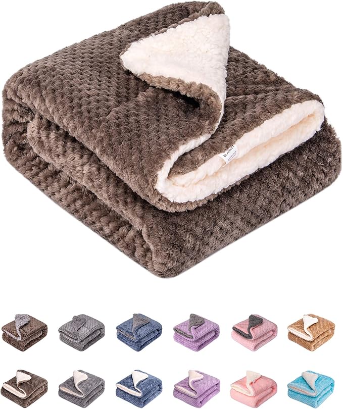 DW-Eagle Grey Plush Fleece Receiving Blanket for Dog, Cat, Couch, Travel - Warm, Soft, 32" x 40"