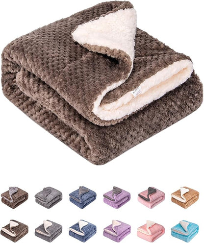 DW-Eagle Grey Plush Fleece Receiving Blanket for Dog, Cat, Couch, Travel - Warm, Soft, 32" x 40"