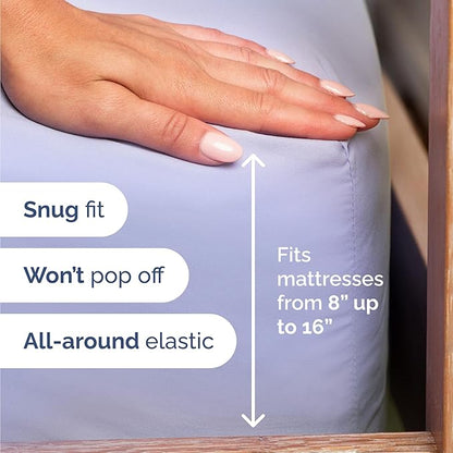 Twin Size 3 Piece Sheet Set - Comfy Breathable & Cooling Bed Sheets Set - Hotel Luxury Bedding for Women, Men, Kids, Teens, Boys & Girls - Deep Pockets, Ultra-Soft, Wrinkle Free - Oeko-Tex - Lavender