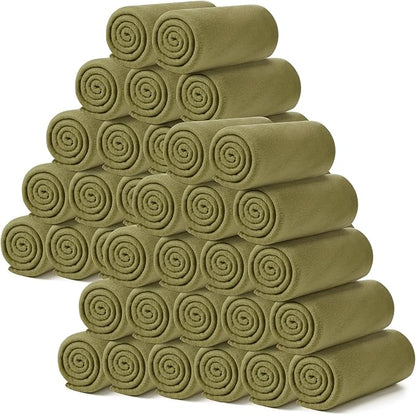 Kinlop Fleece Blanket Bulk 60 x 50 Inch Soft Lightweight Fleece Cozy Blanket Warm Throw Plush Pet Throw for Bed Couch Sofa Home Office Wedding Gifts Travel Camping(Olive Green)
