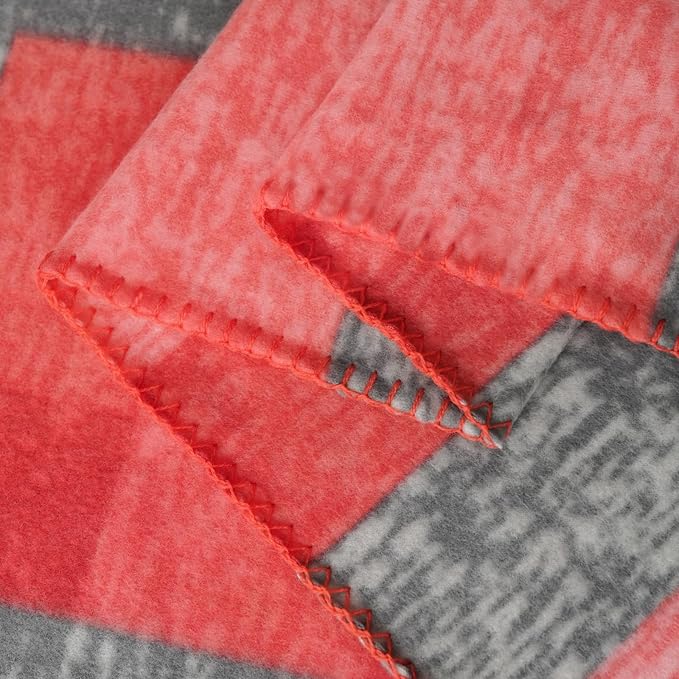 ZYFZCYBL Fleece Throw Blankets for Couch Bulk Lightweight Warm Soft Cozy Blanket 6 Pack Bulk Fleece Blanket Solid for Bed Couch Office Gifts Outdoor 50 x 60 inch （Red and Grey）