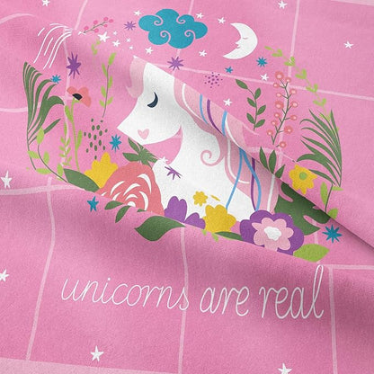 Tailor Shop Girls' Unicorn Comforter Set - King Size Pink Unicorn Bedding Set for Kids' Room with 2 Pillowcases