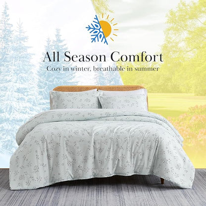 Southshore Fine Living, Inc. Twin Comforter Set, All-Season Floral Down Alternative Comforter with Matching Pillow Sham, Floral Coverlet, Soft Bedspread for Twin/XL Bedding, Sweet Florals Blue