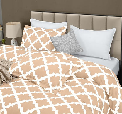 Queen Comforter Set 3 Piece Beige by Utopia Bedding, Printed Comforters Queen Size Bedding Comforters Sets, Down Alternative Soft Bed Set 1 Comforter (88 x 88 inches) 2 Pillow Shams (20 x 26 inches)