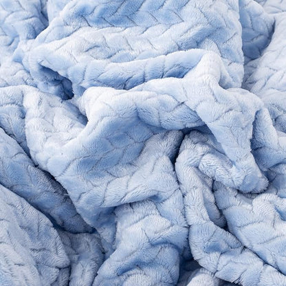 Fuzzy Blanket or Fluffy Blanket for Baby Girl or boy, Soft Warm Cozy Coral Fleece Toddler, Infant or Newborn Receiving Blanket for Crib, Stroller, Travel, Outdoor, Decorative (32" x 40", MD-Sky Blue)