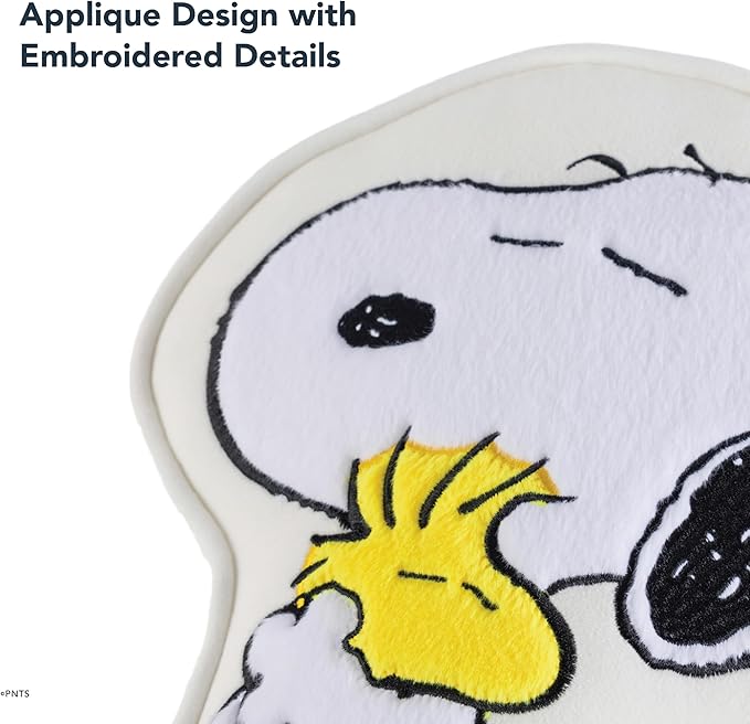 Berkshire Peanuts® Plush Throw Pillow, Gift Idea, Snoopy Cute Character Shaped Cushion, Soft Cozy Decor for Bed Couch Chair(Snoopy + Woodstock Hug Pillow All Colorways, 15.5’’ L)