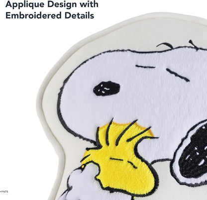 Berkshire Peanuts® Plush Throw Pillow, Gift Idea, Snoopy Cute Character Shaped Cushion, Soft Cozy Decor for Bed Couch Chair(Snoopy + Woodstock Hug Pillow All Colorways, 15.5’’ L)