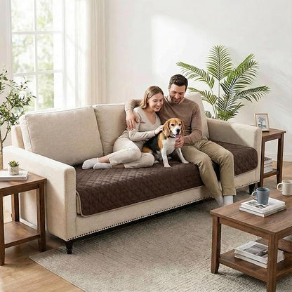 Waterproof Dog Blanket, Couch Cover for Dogs Washable, Reversible Dog Bed Cover, Couch Furniture Protector. (Dark＆Light Brown, 30 X 53 Inch - 1 Pack)