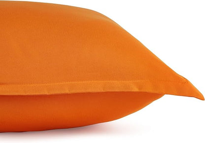 Amazon Basics 2-Piece Soft Microfiber Kids' Comforter and Pillow Sham Set, Twin, Bright Orange, Solid
