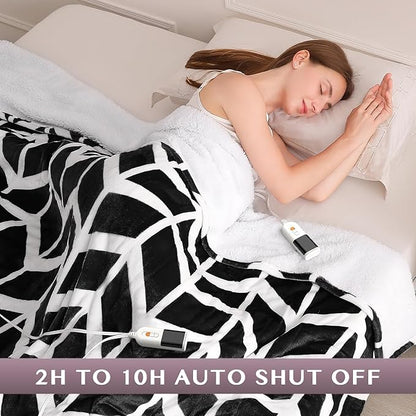 VENTIMI Electric Blanket Queen Size, 84" x 90" Heated Blanket with 9 Heat Levels & 2-4-8-10 Hours Auto Off, Fast Heating Blanket with ETL & FCC Certification, Black