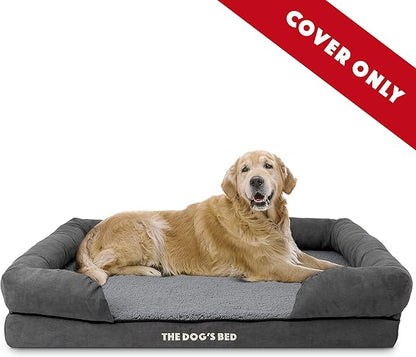 The Dog’s Bed Replacement Outer Cover, Plush Fabric, Grey Plush, XL